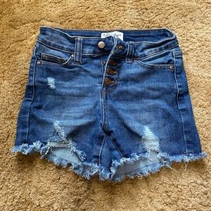 Revert Dark Blue Frayed Jean Shorts Kids Girls size 10